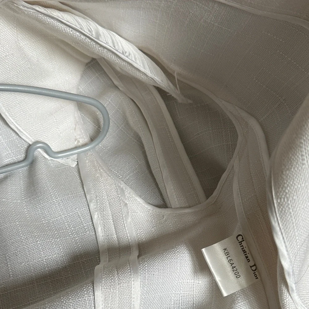 Dior White Short Sleeve Blazer with Shoulder Pads